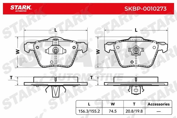 Brake Pad Set, disc brake (SKBP-0010273)