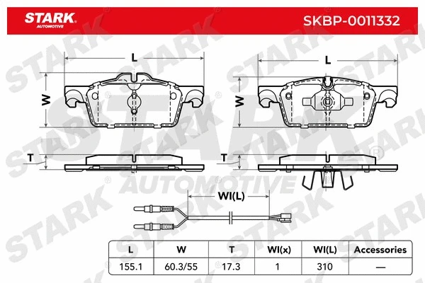 Brake Pad Set, disc brake (SKBP-0011332)