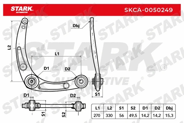 Control/Trailing Arm, wheel suspension