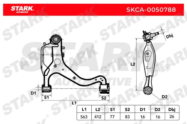 Control/Trailing Arm, wheel suspension (SKCA-0050788)