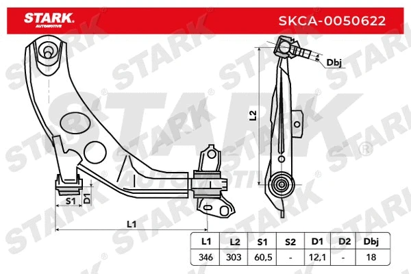 Control/Trailing Arm, wheel suspension (SKCA-0050622)