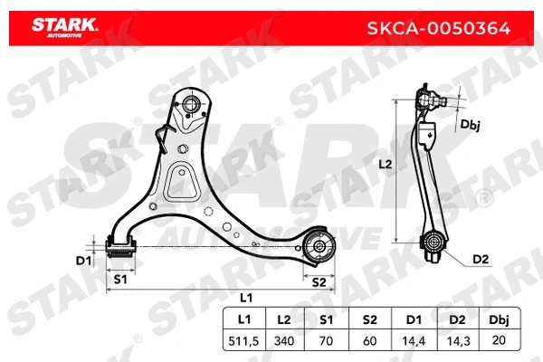 Control/Trailing Arm, wheel suspension