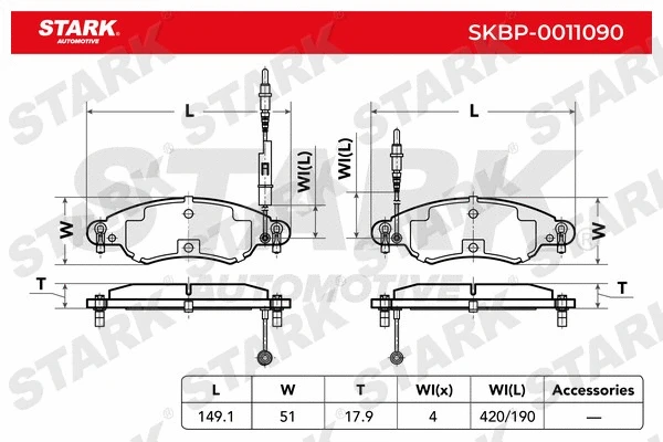 Brake Pad Set, disc brake (SKBP-0011090)