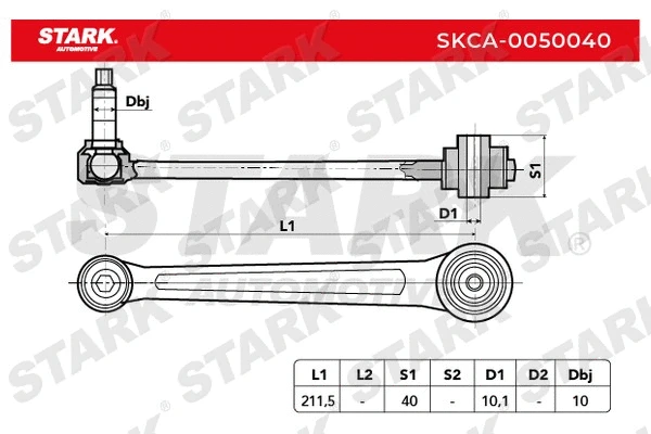 Control/Trailing Arm, wheel suspension