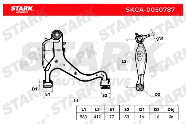 Control/Trailing Arm, wheel suspension (SKCA-0050787)