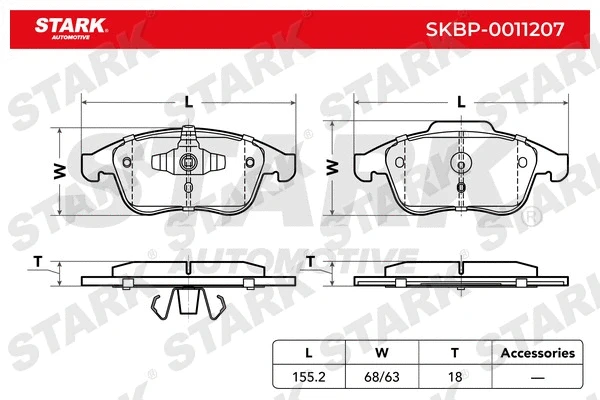 Brake Pad Set, disc brake (SKBP-0011207)