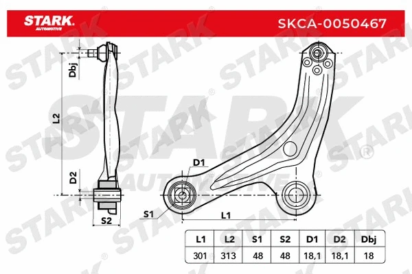 Control/Trailing Arm, wheel suspension (SKCA-0050467)