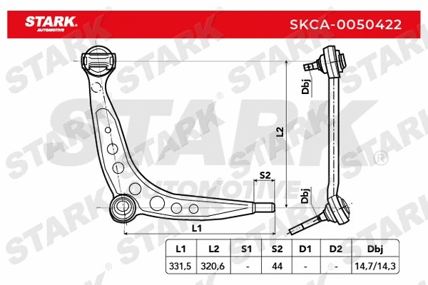 Control/Trailing Arm, wheel suspension