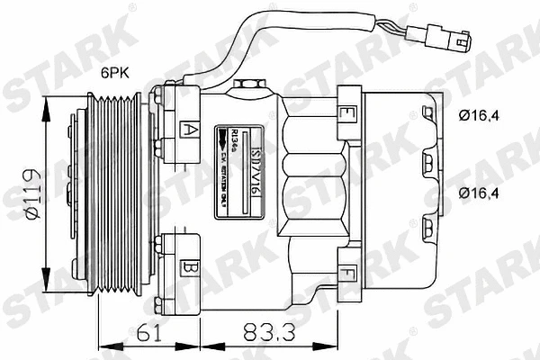 Compressor, air conditioning (SKKM-0340110)