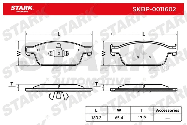 Brake Pad Set, disc brake (SKBP-0011602)