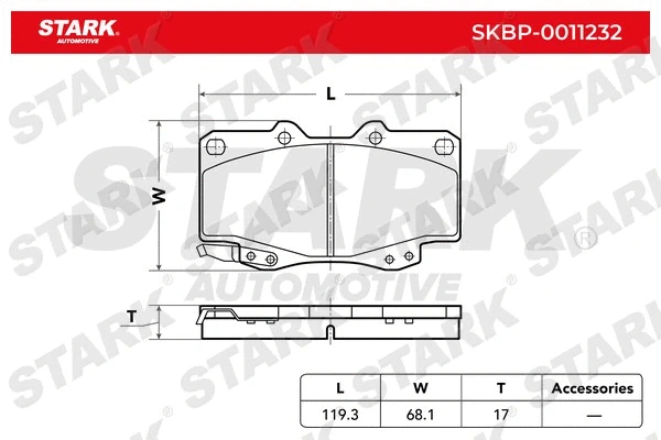 Brake Pad Set, disc brake (SKBP-0011232)