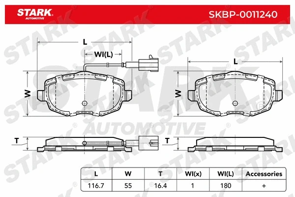 Brake Pad Set, disc brake (SKBP-0011240)