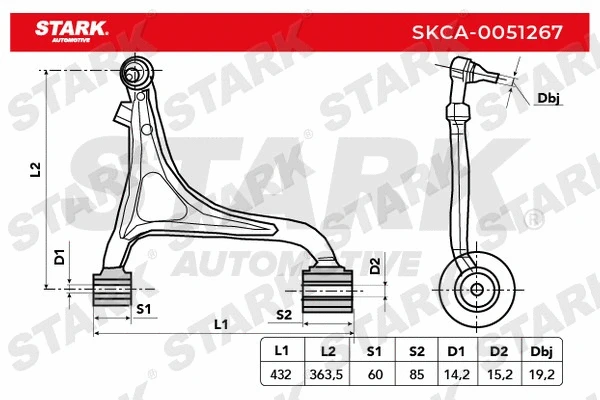 Control/Trailing Arm, wheel suspension (SKCA-0051267)