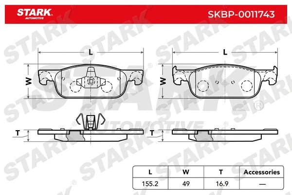 Brake Pad Set, disc brake (SKBP-0011743)