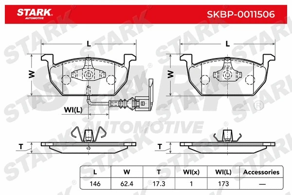 Brake Pad Set, disc brake (SKBP-0011506)