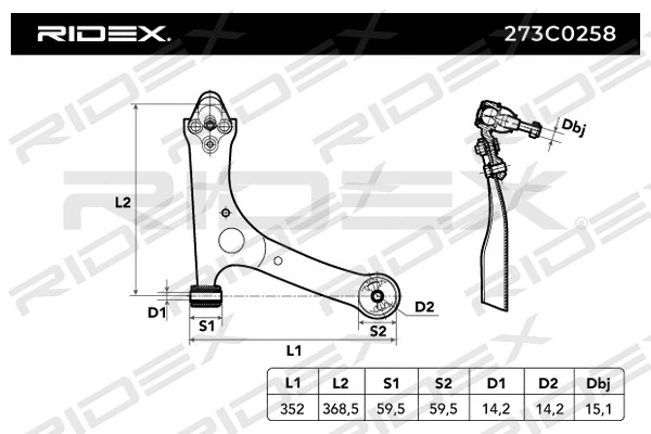 Control/Trailing Arm, wheel suspension