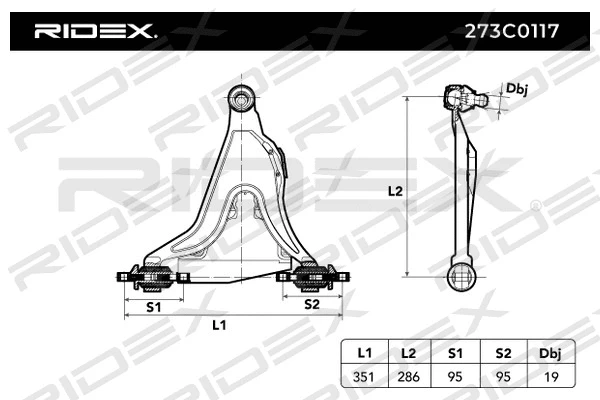 Control/Trailing Arm, wheel suspension (273C0117)