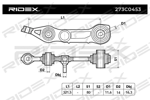 Control/Trailing Arm, wheel suspension