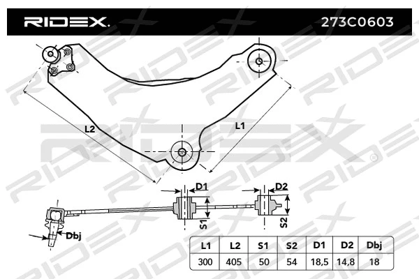 Control/Trailing Arm, wheel suspension (273C0603)