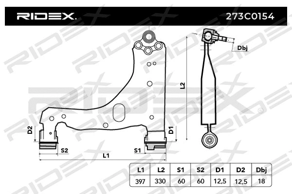 Control/Trailing Arm, wheel suspension