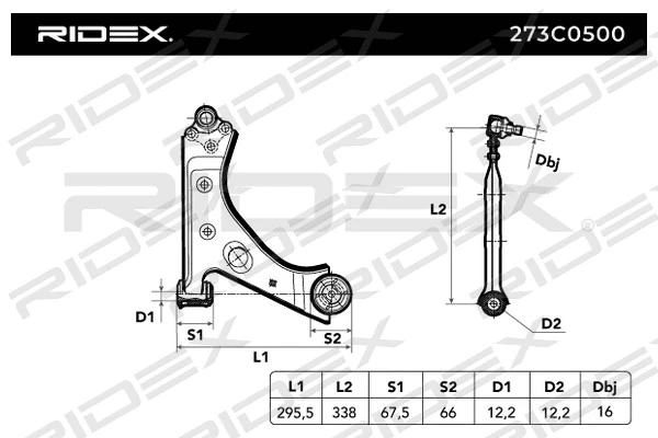 Control/Trailing Arm, wheel suspension (273C0500)
