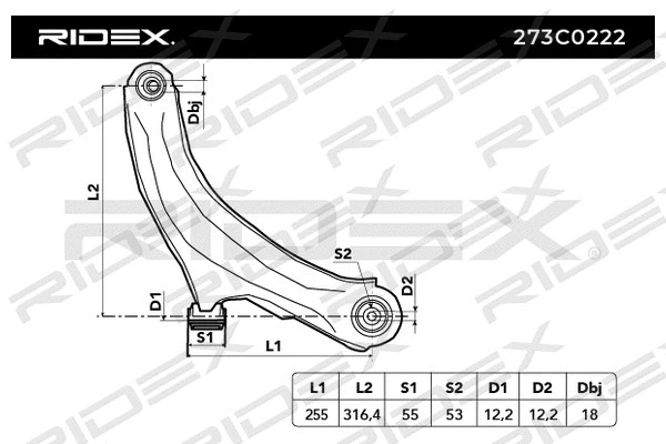 Control/Trailing Arm, wheel suspension (273C0222)