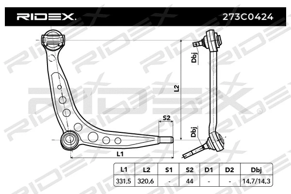 Control/Trailing Arm, wheel suspension