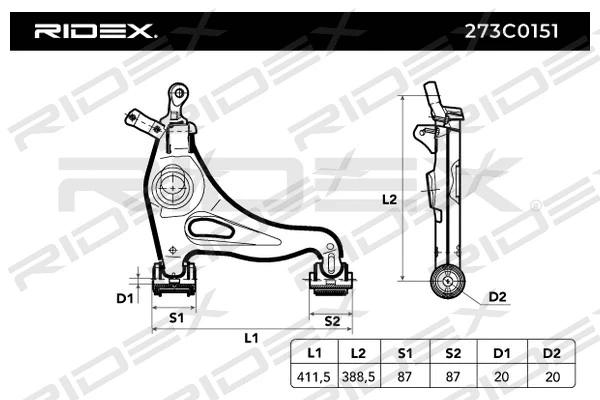 Control/Trailing Arm, wheel suspension