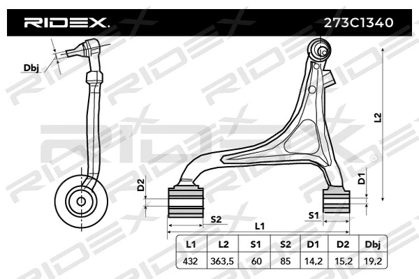 Control/Trailing Arm, wheel suspension (273C1340)