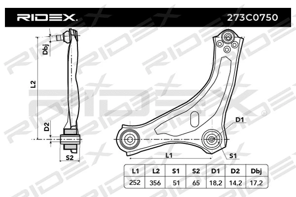 Control/Trailing Arm, wheel suspension (273C0750)