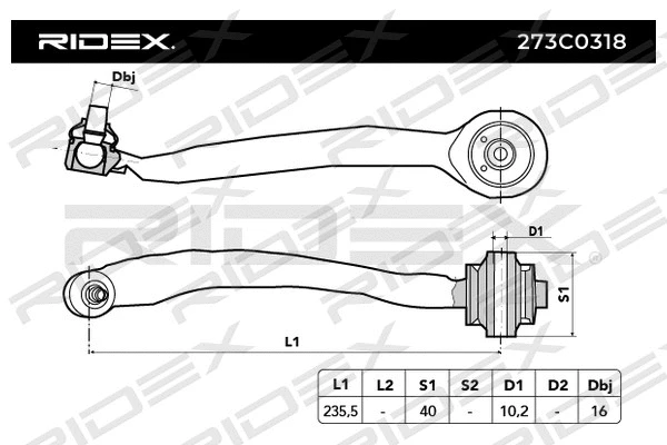 Control/Trailing Arm, wheel suspension