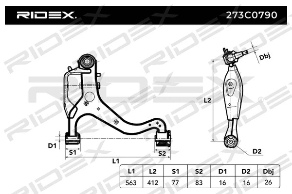 Control/Trailing Arm, wheel suspension (273C0790)