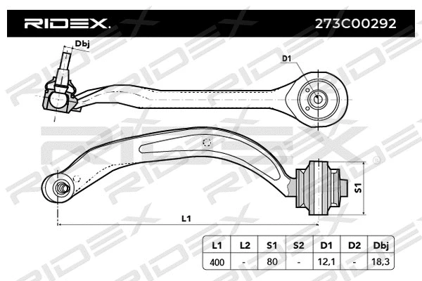 Control/Trailing Arm, wheel suspension