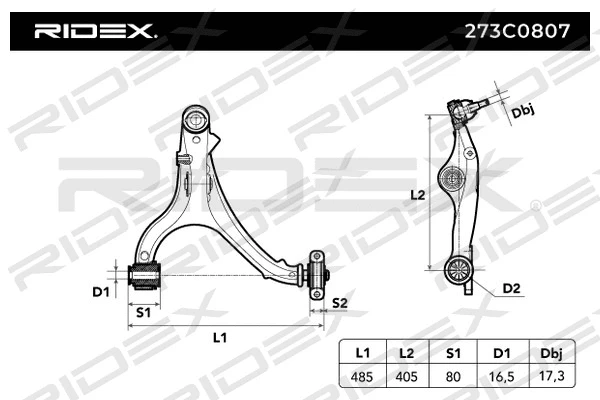 Control/Trailing Arm, wheel suspension (273C0807)