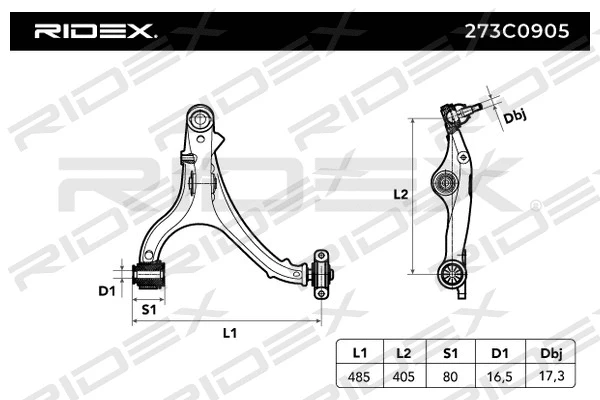 Control/Trailing Arm, wheel suspension (273C0905)