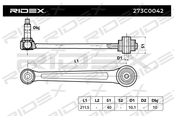 Control/Trailing Arm, wheel suspension