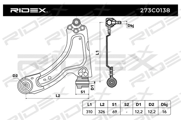 Control/Trailing Arm, wheel suspension