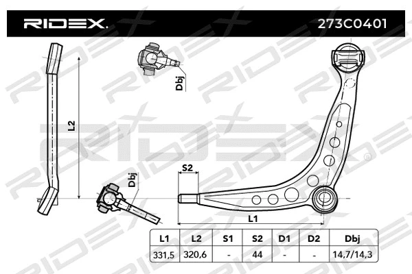 Control/Trailing Arm, wheel suspension
