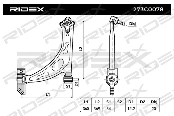 Control/Trailing Arm, wheel suspension