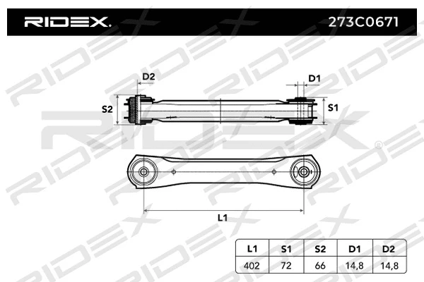 Control/Trailing Arm, wheel suspension