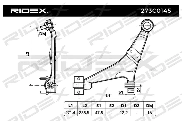Control/Trailing Arm, wheel suspension