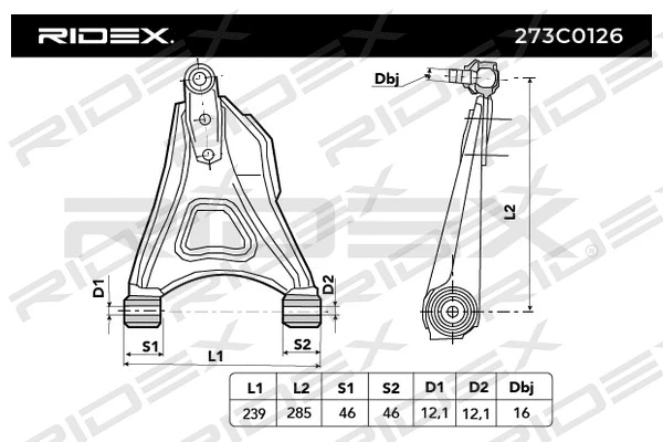 Control/Trailing Arm, wheel suspension