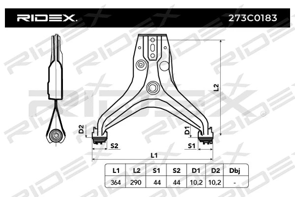 Control/Trailing Arm, wheel suspension (273C0183)