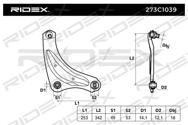 Control/Trailing Arm, wheel suspension (273C1039)