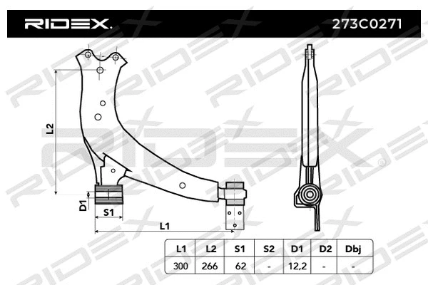 Control/Trailing Arm, wheel suspension (273C0271)
