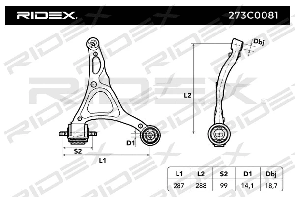 Control/Trailing Arm, wheel suspension