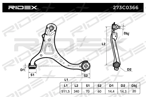 Control/Trailing Arm, wheel suspension