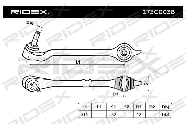 Control/Trailing Arm, wheel suspension