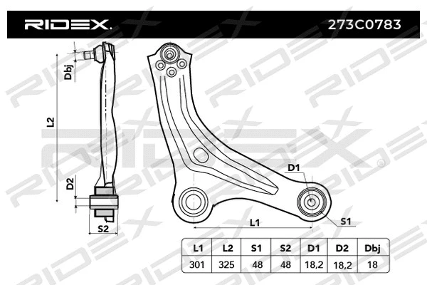 Control/Trailing Arm, wheel suspension (273C0783)