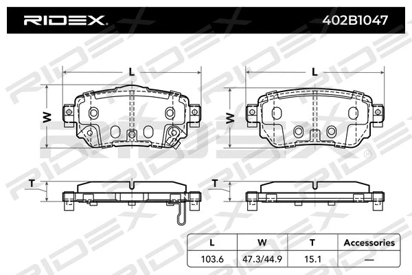 Brake Pad Set, disc brake (402B1047)